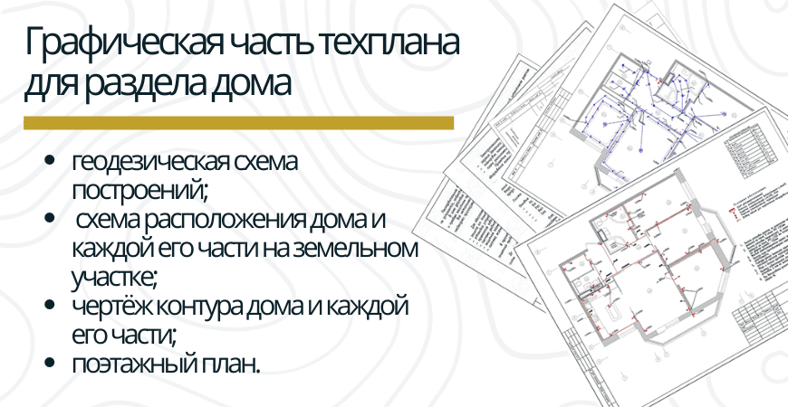 Графическая часть техплана для раздела дома в Городище